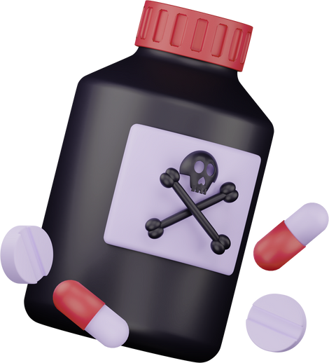 3d Bottle with Dangerous Drugs